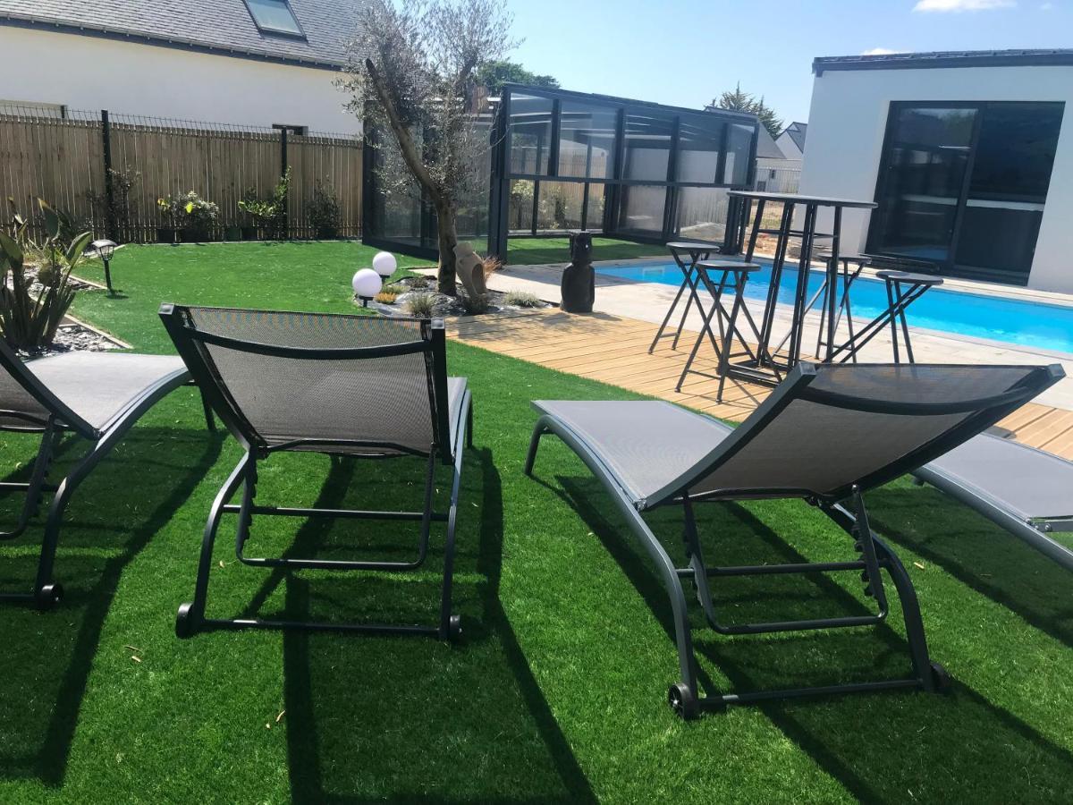 Maison 10 Pers En Bord De Mer Avec Piscine Chauffee Toute L'Annee, Spa Et Hamman Surzur Exterior foto